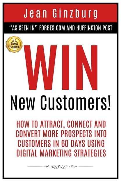 WIN New Customers! book cover by Jean Ginzburg on digital marketing strategies to convert prospects